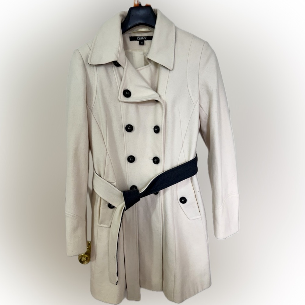DKNY B&W Double-Breasted Coat